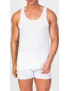 Camiseta interior de hombre de hilo de Escocia de tirantes y cuello redondo - ZD - FashionsVida