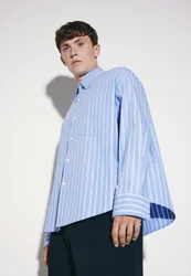 Oversized Fashion-Hemd Gestreift Blau XS