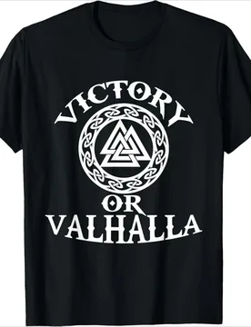 Victory Or Valhalla Nordic warriors pattern design -100% cotton summer O-neck short sleeve casual printed men's T-shirt - Aliexpress - FashionsVida