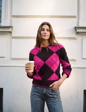 Street One Pullover mit Rundhals und Argyle-Muster female Braun - Street One Studio - FashionsVida