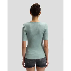 Slim Squared Neck Tee Desert Sage Größe M female