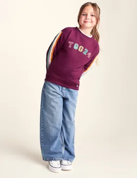 Kids Unisex Lonk Shaun The Sheep Supersoft Graphic Crew Neck Sweatshirt - Beetroot Red - TOG24 - FashionsVida
