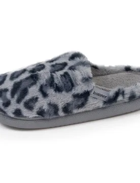 Chaussons mules BLOUP Léopard gris léopard gris 36 - Isotoner - FashionsVida