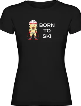 T-shirt à Manches Courtes Born To Ski Black L - Kruskis - FashionsVida