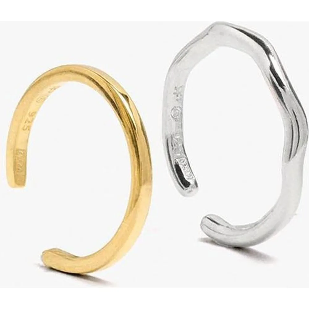 Pack de 2 anillos de plata de ley con baño de oro de 18 k - Parfois - FashionsVida