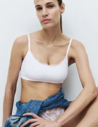 Jasmine Seamless Non Wired Crop Top White female