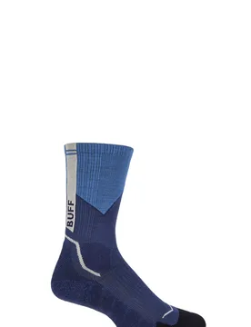 Mens and Womens 1 Pair BUFF Merino Midweight Hike Crew Length Socks Blue L - Blue - Size: Large - SockShop - FashionsVida