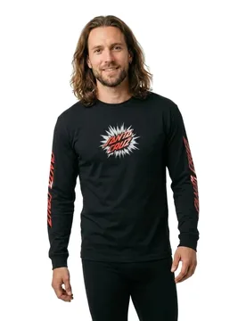 T-shirt à Manches Longues Burst Oval Dot Front Black M - Santa Cruz - FashionsVida