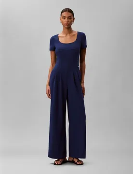 Mono de mujer manga corta scuba crepe - Calvin Klein - FashionsVida