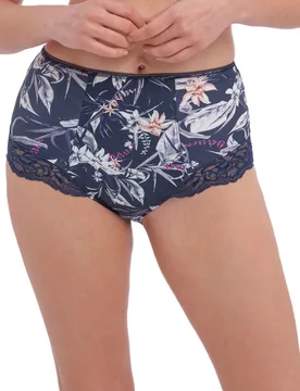 Womens Carena High Waisted Brief - Blue Nylon - Size X-Small - Fantasie - FashionsVida