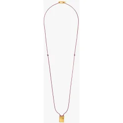 Collar de cordón largo con medalla decorativa
