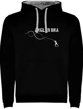 Angler Dna Two-colour Hoodie Black / Grey 2XL Men - Kruskis - FashionsVida