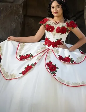 White Quinceanera Dress off-shoulder 3D flower Decal Long tail Lace layering Vestidos De 15 Quinceanera ﻿Customize - Aliexpress - FashionsVida