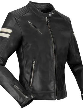Giubbotto Moto Donna LADY ROMEO Nero Bianco taglia 48 - Segura - FashionsVida