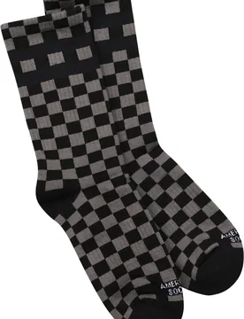 Socken - Checkerboard B/G - Mid High - Größe schwarz/grau - Unisex - unisex - American Socks - FashionsVida