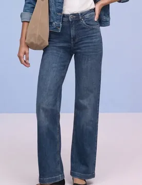 Wide Leg Jeans female Blau - Street One - FashionsVida