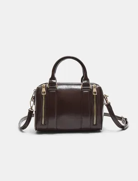 Kunstledertasche mit Reißverschlüssen Braun OS - Stradivarius - FashionsVida