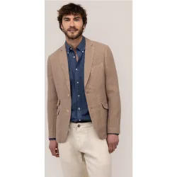 Americana de lino de hombre garment dyed
