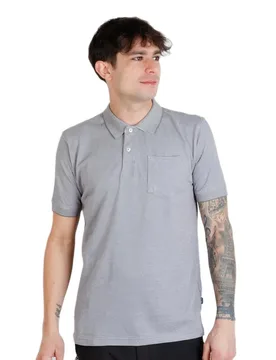 Polo à Manches Courtes Ciro Cotton Poly Pocket Slate S - Newwood - FashionsVida