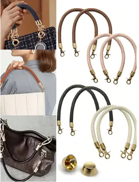 Pcs/Set Correas de bolso de cuero sintético para mujer con hebillas de resorte doradas, correas de hombro de cadena para bolso DIY, materiales para h - Shein - FashionsVida