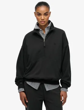 Superdry Herren Baumwolle Studios Sweatshirt Mit Reißverschluss, Schwarz - Größe: 44 - 74.99 - FashionsVida