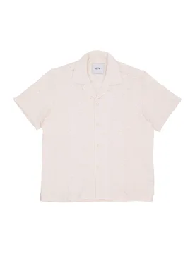 Camicia Manica Corta Uomo Crochet Shirt Cream - Arte - FashionsVida