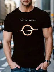 Interstellar Planet Printed T-Shirt 100% Cotton O-Neck Short Sleeve Summer Casual Mens T-shirt Streetwear