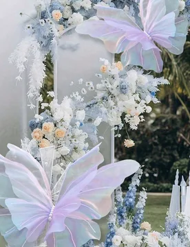 Piezas Mariposa de flor artificial, Decoración de mariposa artificial para boda, Decoración de pared de mariposa 3D, Mariposa artificial de seda, De - Shein - FashionsVida