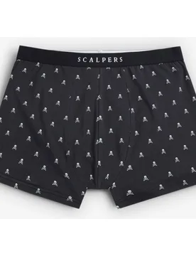 Bóxer de punto de hombre de algodón elástico con calaveras - Scalpers - FashionsVida