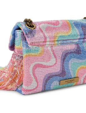 Bolso de hombro mini con lentejuelas y detalle de flecos - Kurt Geiger - FashionsVida