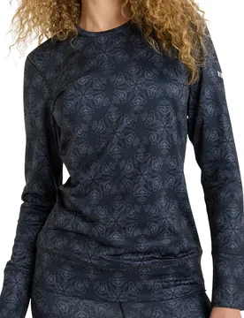 Erste Schicht Technisch Daybreak Brushed Top True Black Snowflakes für Damen Größe M Navy blau - Roxy - FashionsVida