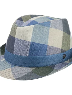 Payato Checks Trilby Linen Hat by - blue - Herren - Size: M (56-57 cm) - Lierys - FashionsVida