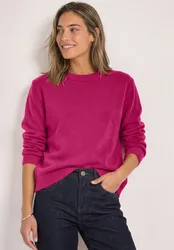 Langarm Pullover mit Boat Neck female Pink