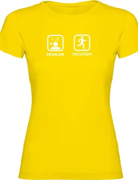 Problem Solution Run Short Sleeve T-shirt Yellow S Women - Kruskis - FashionsVida