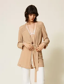 Cardigan en maille torsadée - TWINSET - FashionsVida