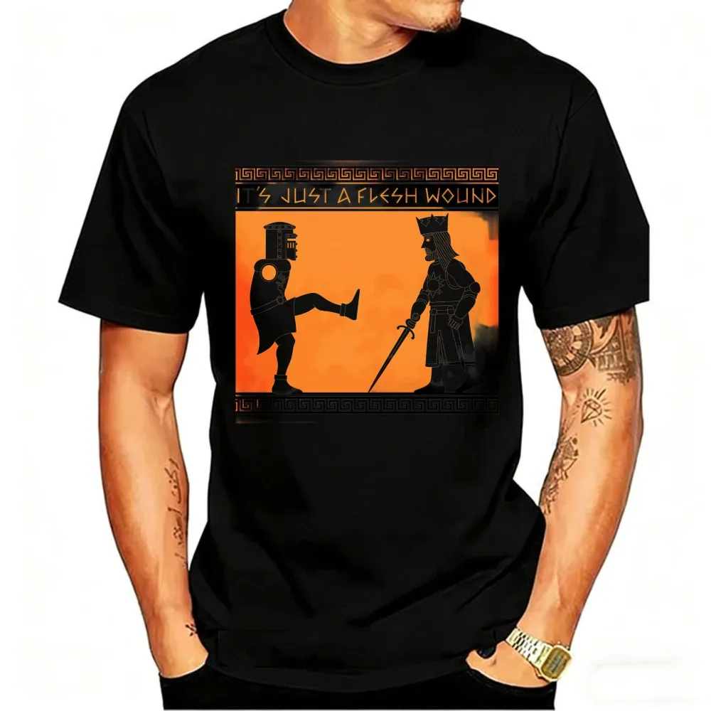 It's Just A Flesh Wound Monty Python T-Shirt Greek Style Black Knight Graphic Tee Funny British Comedy Top for Monty Python Fans - Aliexpress - FashionsVida
