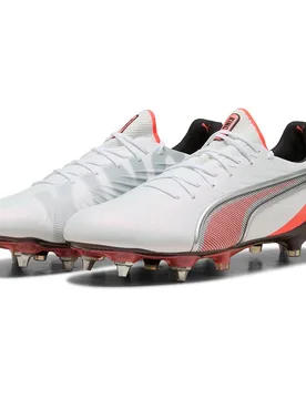 Chaussures De Football King Ultimate Mxsg White / Silver / Glowing Red / Black EU 44 - Puma - FashionsVida