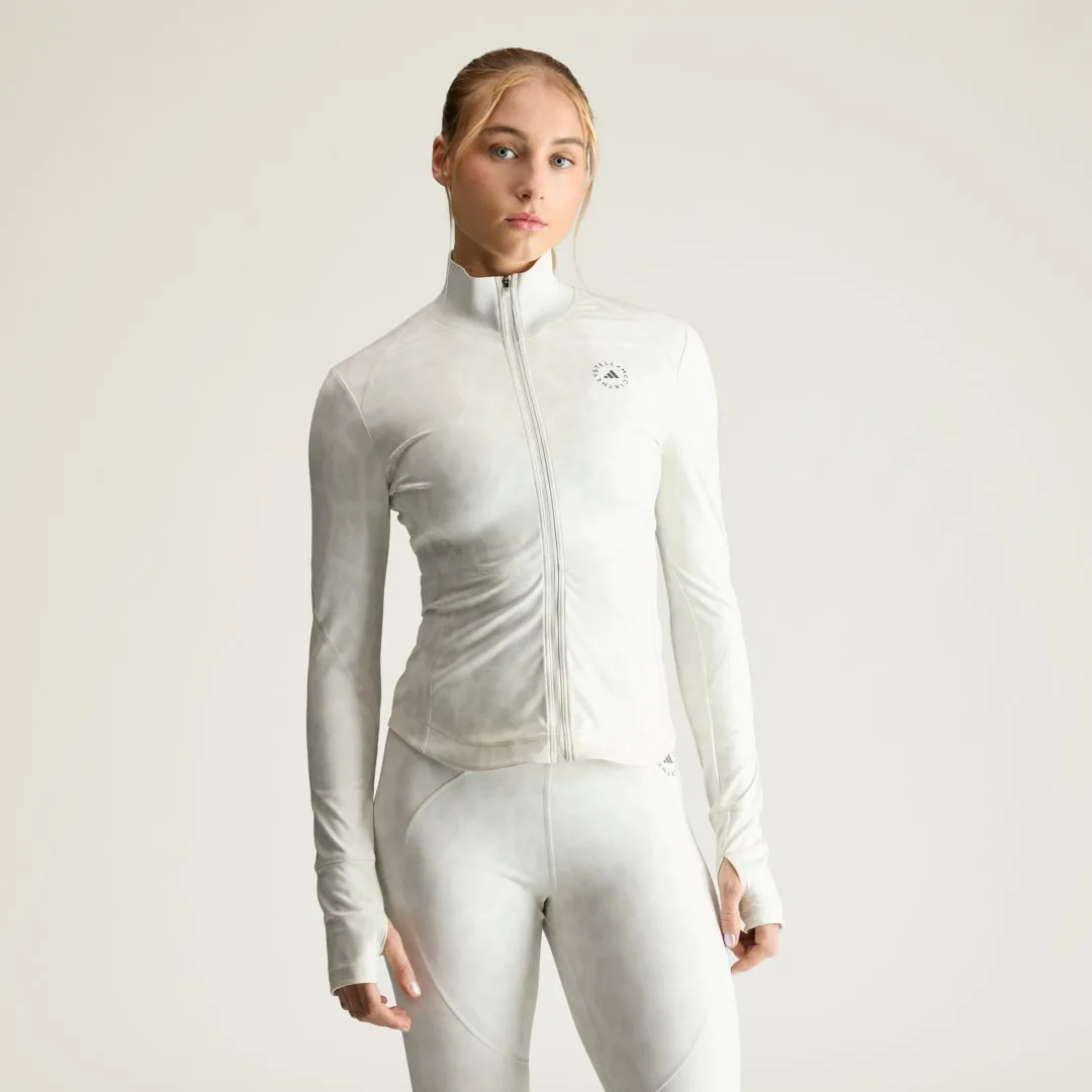 Training Midlayer Printed Jacket by Stella McCartney S Beige / Orbit Grey - Adidas - FashionsVida
