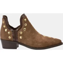 Botines para mujer de piel con tacón de 4 cm