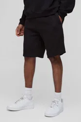 Herren Lange Lockere Mittellange Basic-Shorts Black Größe Medium