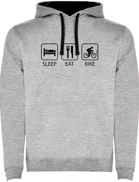 Sweat à Capuche Sleep Eat And Bike Two-colour - Kruskis - FashionsVida