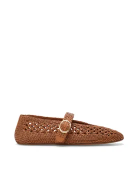Alara 001 Woven Buckle Flat Pumps Tan female - Steve madden - FashionsVida