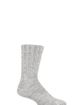 Mens 1 Pair Brooklyn Organic Cotton Heavy Weight Socks Grey 11.5-14 Mens - Grey - Size: 11.5-14 Mens - Falke - FashionsVida