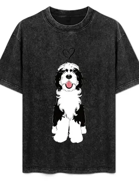 LOVE Black and White Sheepadoodle 1 T-Shirt Sport Basic Moisture Wicking Tee - Aliexpress - FashionsVida