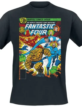 Marvel T-Shirt - The World Greatest Comic Magazine Cover - S bis M - für Männer - Größe S - schwarz - Lizenzierter Fanartikel - Männer - male - Fantastic Four - FashionsVida