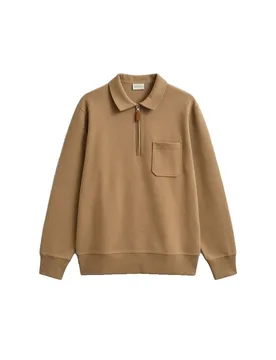 Felpa Con Mezza Zip 2067130 Warm Khaki L - Gant - FashionsVida
