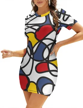 Mod Pod Primary Systems Alert Short-Sleeved Dress Clothing women's elegant loose dresses wedding guest dress 2025 Dress - Aliexpress - FashionsVida