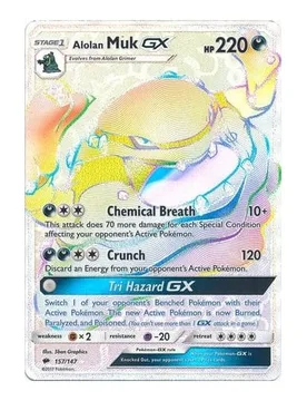 Pokemon SM Burning Shadows 157/147 Alolan Muk GX (Rainbow Rare) - Pokémon - FashionsVida