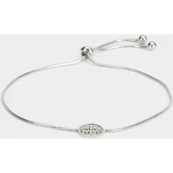 Pulsera de acero inoxidable fina con abalorio en