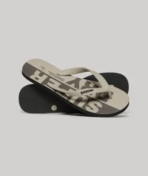 Superdry Herren Logo Vegane Flip-flops Grau - Größe: 6-7